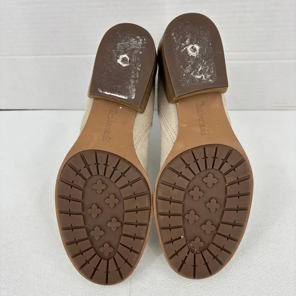 Timberland Sutherlin Bay Chelsea Boots Size 6 Beige Suede Block Heel Pull‎ On